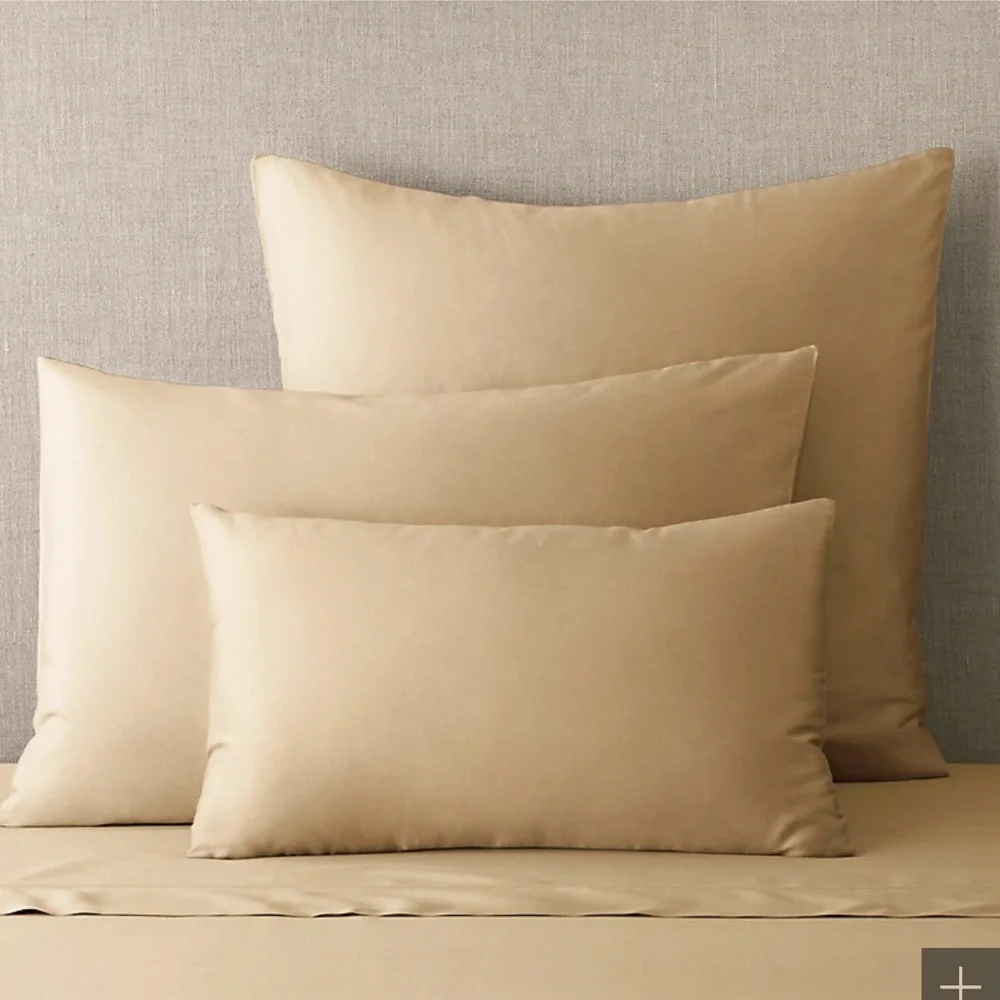 RH ITALIAN ULTRA-SOFT 600-THREAD-COUNT SATEEN KNIFE-EDGE SHAM NWT in Wheat